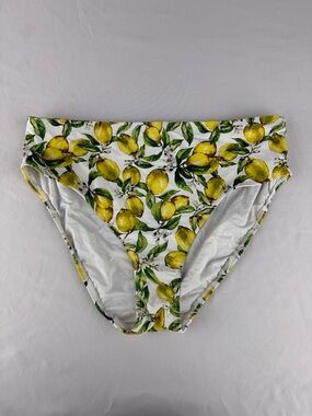 Nip Tuck Swim High Waist Lemon Print Bikini Bottoms